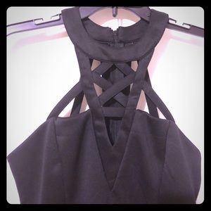 Little Black Dress with chest cross-design